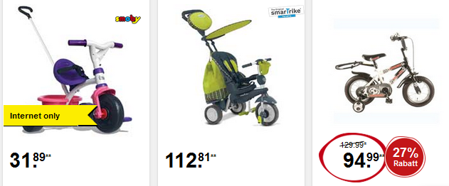 Kinderfahrräder bei Intertoys