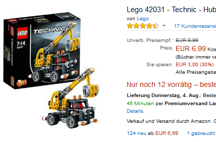 LEGO Technic Abschleppwagen & Hubarbeitsbühne nur 6,99 Euro