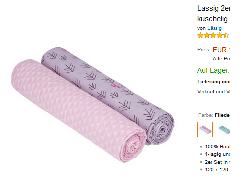 Lässig-Set Puckdecke & Mulltuch billig bestellen
