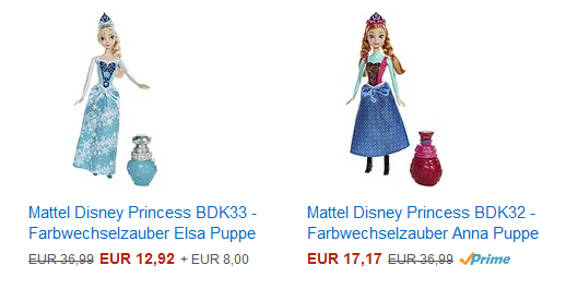 reduziert: Farbwechselzauber Barbie-Puppen von Die Eiskönigin