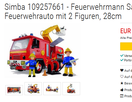 Feuerwehrmann Sam Jupiter, Feuerwehrauto reduzierte Geschenkidee