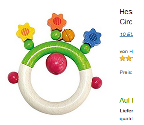 Holzrassel mit Blumen: Hessnatur Holzspielzeug billig bestellen