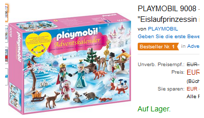 playmobil Adventskalender 9008 Eislaufprinzessin reduziert