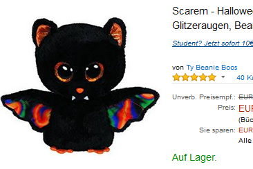 Beenie Boos & Glubschi Fledermaus nur 3,99 Euro