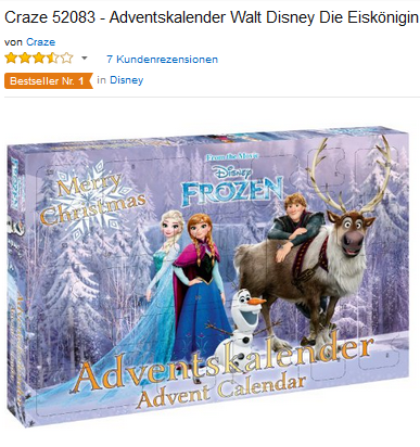 Die Eiskönigin Adventskalender billig bei Amazon bestellen