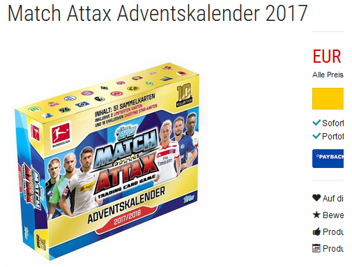 Match Attax Adventskalender