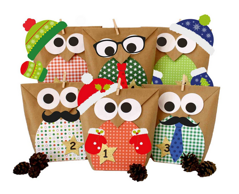 Adventskalender zum Basteln & Selbstfüllen mit niedlichen Eulen