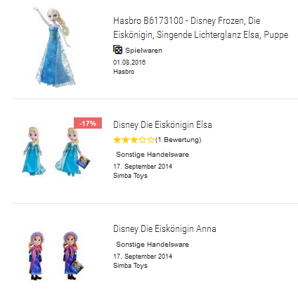 Frozen, Die Eiskönigin - verschiedene Puppen für Mädchen bei bücher.de