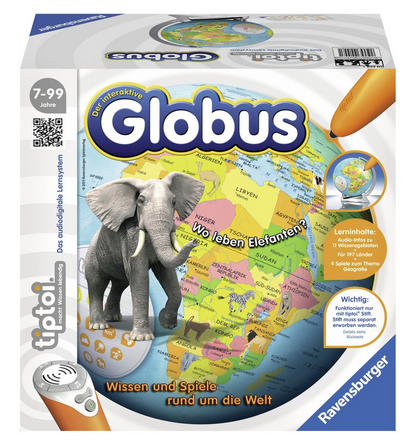 Globus von tiptoi mit Stift, reduzierte Weltkugel