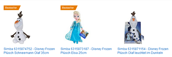 Kuscheltiere & Plüschfiguren von Die Eiskönigin & Frozen reduziert
