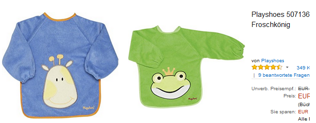 Latz & Lätzchen von playshoes mit Ärmeln & Tieren