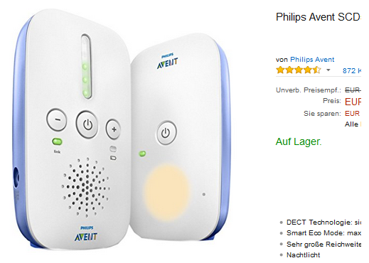 Philips Avent SCD501 Babyphone & Nachtlicht