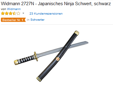 Japanisches Ninja Schwert für Karneval & Fasching