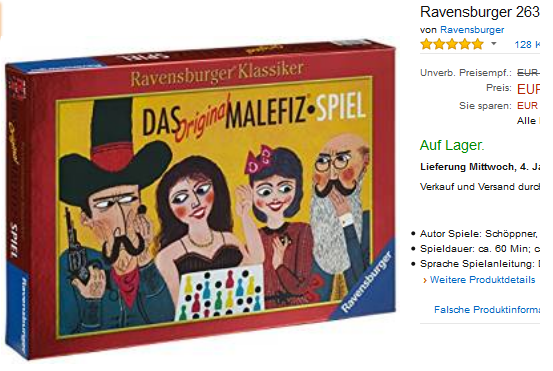 Original Malefiz von Ravensburger stark reduziert