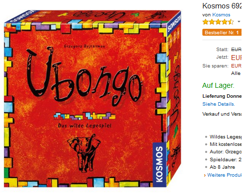 das wilde Legespiel Ubongo stark reduziert