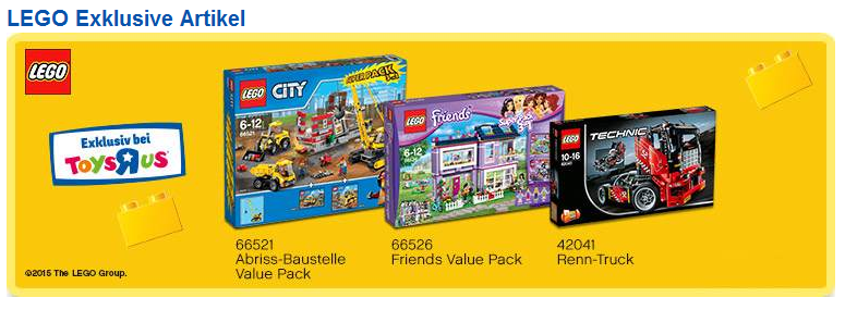 LEGO-Sets, die es nur bei toysrus.de gibt, Screenshot toysrus.de