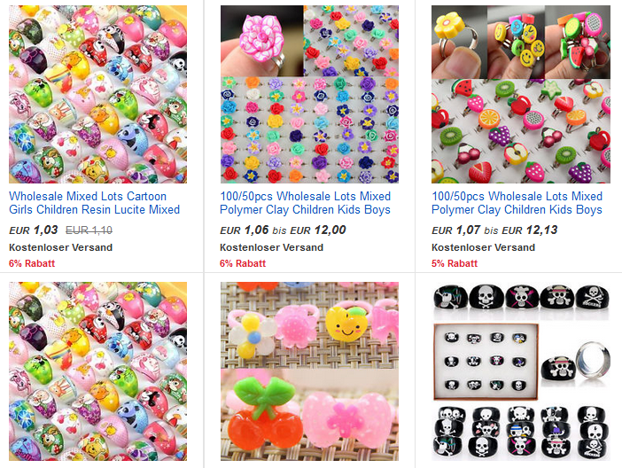 Ringe für Kinder 1,03 Euro, VERRÜCKTE Preise bei ebay