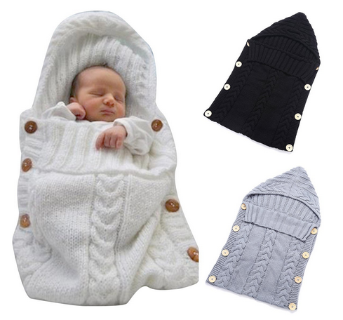 niedlicher Schlafsack, Babydecke im Strick-Häkeldesign