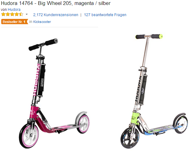 Hudora Big Wheel 205 Tretroller billig bestellen durch Preisvergleiche