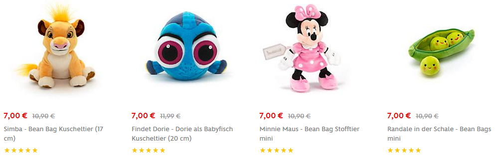 Disney Kuscheltiere reduziert