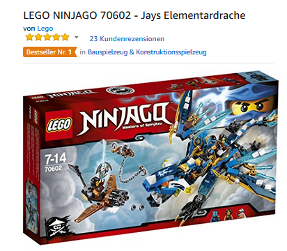 LEGO NINJAGO 70602 Jays Elementardrache