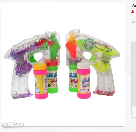 Seifenblasenpistolen, ebay.de Screenshot