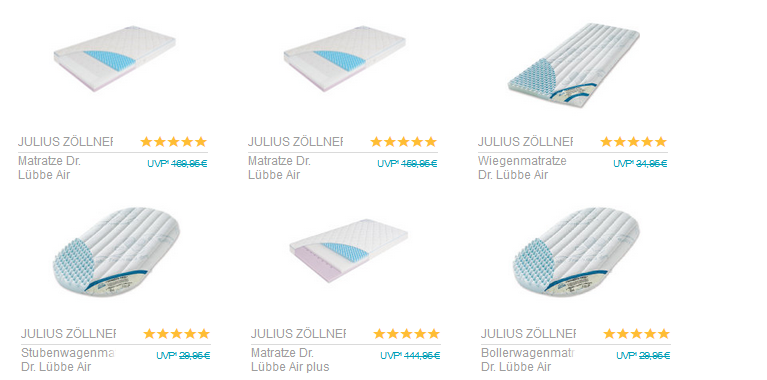 Kindermatratzen Dr. Lübbe Air von Julius Zöllner