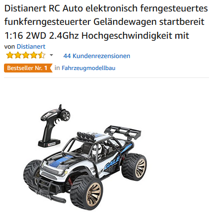 Distianert Spielzeugauto funkferngesteuerter Geländewagen