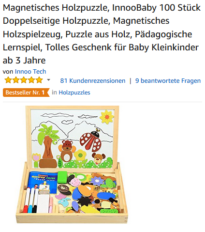 Holzpuzzle magnetisch und zum Malen von Innoo