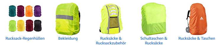 Regenschutz für Rucksack bei Amazon