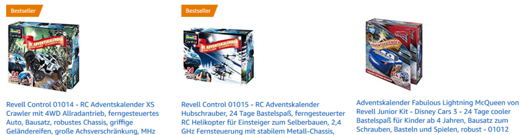 Revell Adventskalender bei Amazon