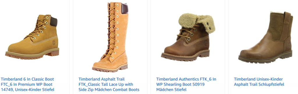 Timberland Stiefel für Kinder bei Amazon