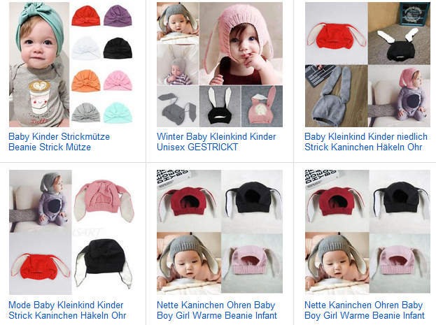 Beaniemützen mit Kaninchenohren für Babys und Kleinkinder