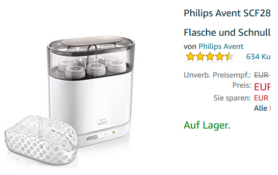 Philips Avent SCF287 Dampfsterilisator