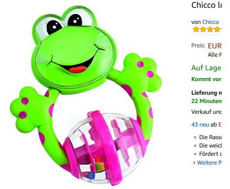 Chicco Rasselbanden-Frosch als günstige Geschenkidee bei Amazon