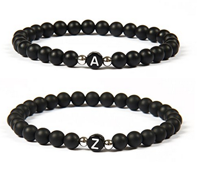 Buchstaben-Namen-Armband für Mädchen mit Onyxsteinen