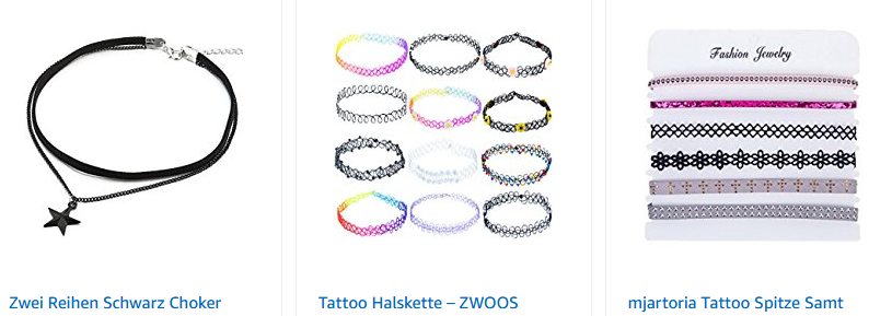 Choker-Halsketten für Mädchen bei Amazon