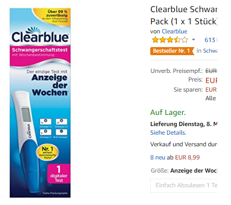 Clearblue Schwangerschaftstest mit Wochenbestimmung