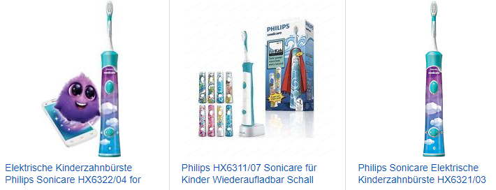 ebay.de Screenshot - Philips Sonicare für Kinder