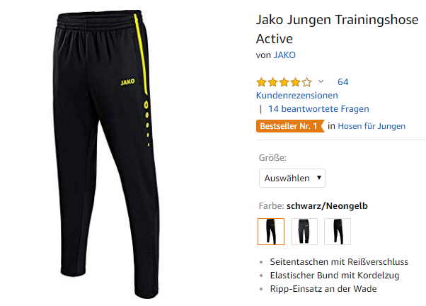 Jako Jungen Trainingshose Active