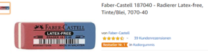 Faber-Castell 187040 - Gomma per cancellare senza lattice, inchiostro/piombo, 7070-40 (20 pezzi