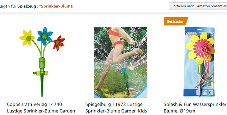 amazon.de Screenshot zu Sprinkler-Blume